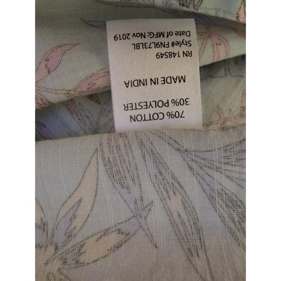 Free Planet Tropical Print Short-Sleeve Shirt Medium 70% Cotton 30% Polyester - Picture 4 of 4